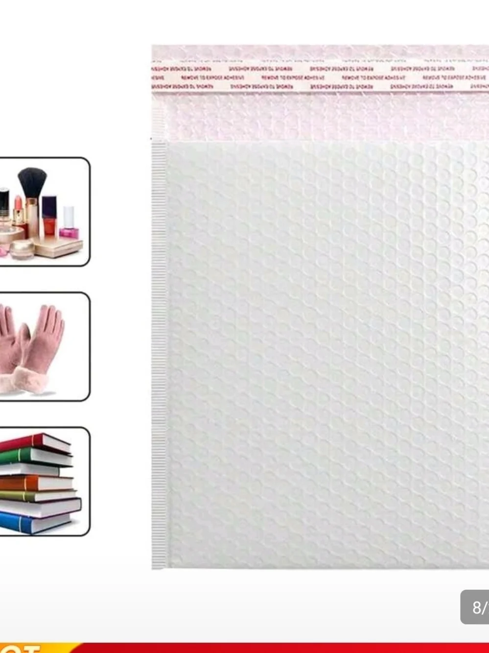 10/7$ White Bubble Mailer with Peel & Seal Adhesive - Home Party Supplies